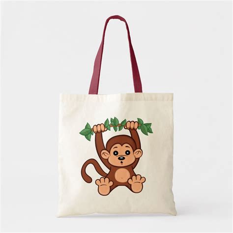 Cute Cartoon Monkey Tote Bag | Zazzle.com in 2020 | Cartoon monkey, Cute cartoon, Cartoon