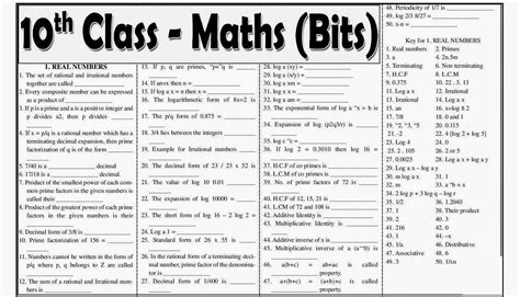 10th Class Maths Bits Real Numbers Telugu General Knowledge And Current Affairs Collection