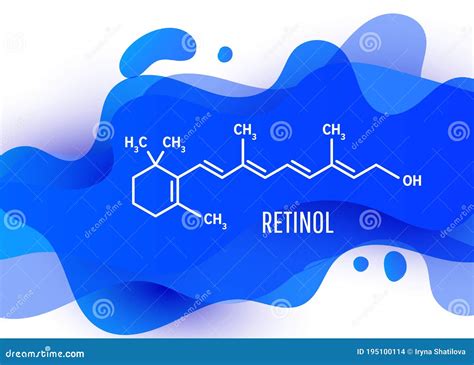 Vitamin A Or Retinol Structural Chemical Formula With Liquid Fluid