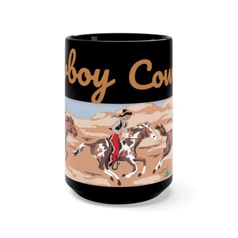 Cowboy Black Mug 15oz Western Decor Cowboy Coffee Cup Etsy