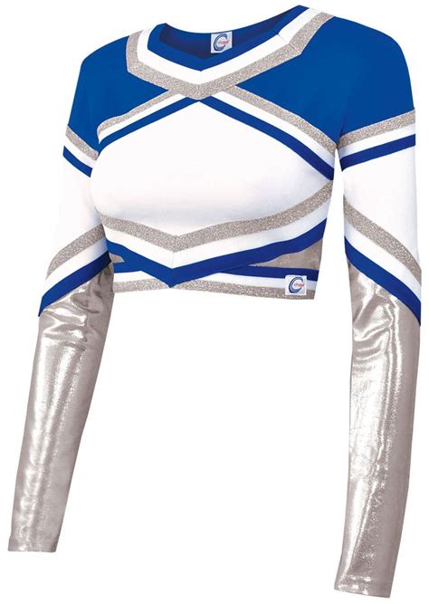 Look Like A Champion In This Performance Cheerleading Uniform Crop Top With Metallic Accents