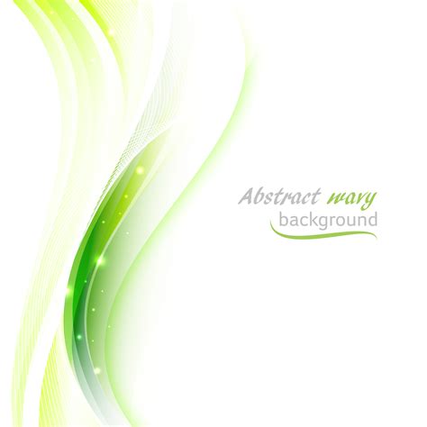 Abstract Vector Background With Transparent Green Wavy Lines