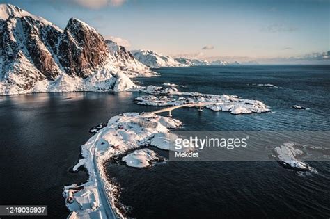 The Aerial View Of Hamnoy Village In Winter Lofoten Islands Nordland