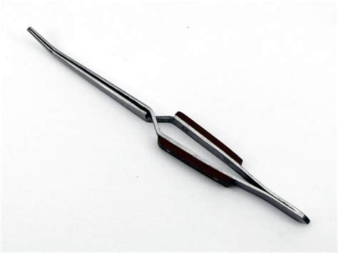 Titanium Cross Lock Tweezers With Fiber Grip Handles Curved By