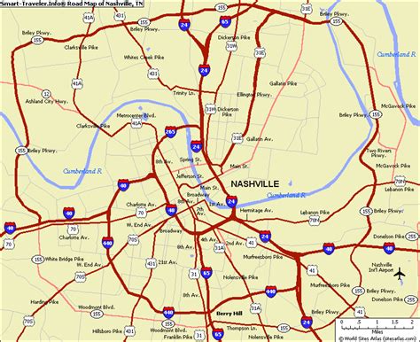 Nashville Davidson Map Travelsfinderscom