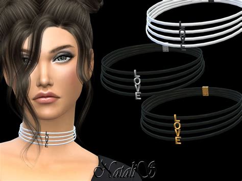 Multi Layered Choker With Letters Love Found In Tsr Category Sims 4