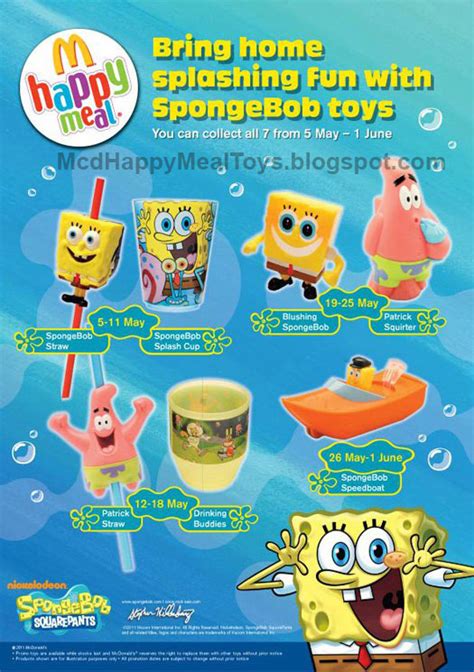 Mcdonald's malaysia akan melancarkan 'surprise happy meal' dengan menampilkan beberapa mainan happy meal. McD Happy Meal "SpongeBob" toys - Happy Meal Toys