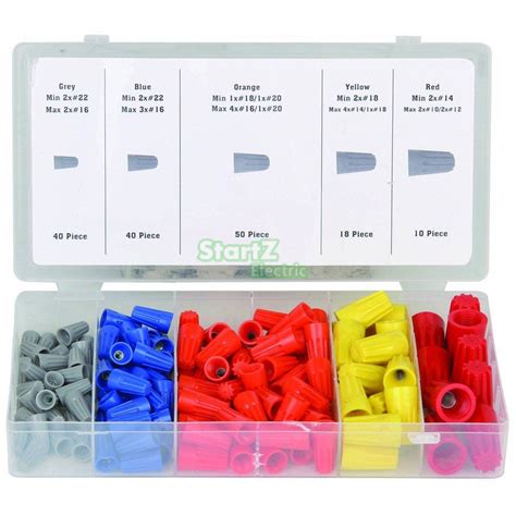 158pcs Electrical Wire Connection Screw Twist Connector Cap W Spring