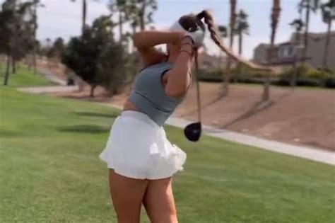 Golf Star Jokes No Cheeks Left Behind As Tiny Skirt Exposes Derriere