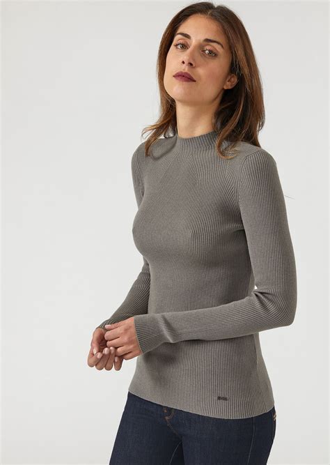 Ribbed Turtleneck Sweater Woman Emporio Armani