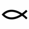 Jesus Fish Symbol In Black Sticker | Jesus Stickers - Sticker Collective