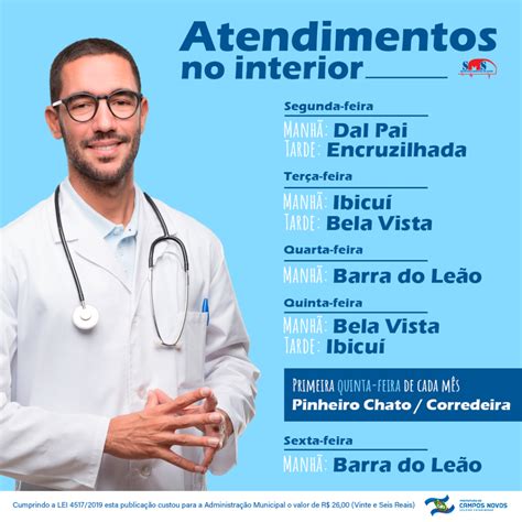 Saúde Divulga Cronograma De Atendimento Médico No Interior De Campos Novos Jornal O Celeiro