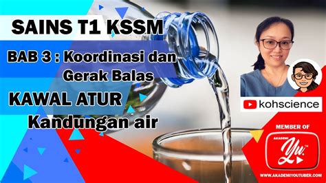 Begitu juga dengan badan kita yang mempunyai mekanisme yang boleh mengawal suhu badan, kandungan air dan sebagainya supaya berada dalam keadaan seimbang dan antara kawalan homeostasis yang penting dalam badan manusia ialah kawal atur kandungan air dan suhu badan. Bab 3 : Homeostasis dan Kawal atur kandungan air - YouTube