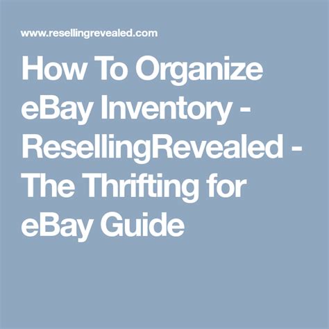 How To Organize And Store Ebay Inventory 4 Easy Ideas Ebay Selling