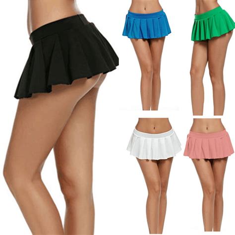 Sexy Short Mini Skirt Women Micro Mini Skirt Dance Clubwear Pleated