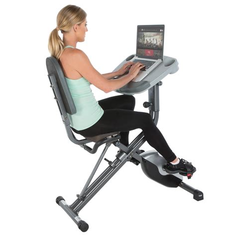 Amazon Com Exerpeutic WorkFit Fully Adjustable Desk Folding Exercise Bike With Pulse