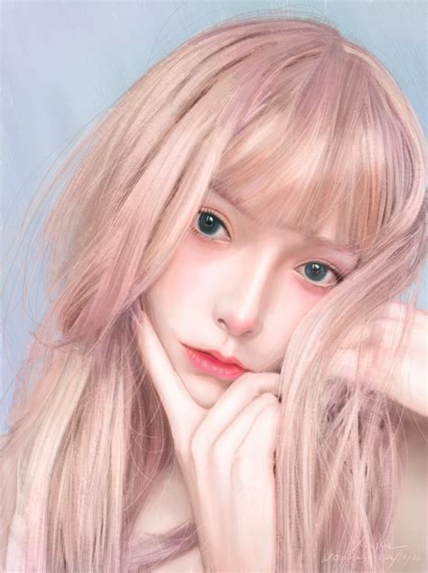 Artstation Pink Hair Girl Photo Study