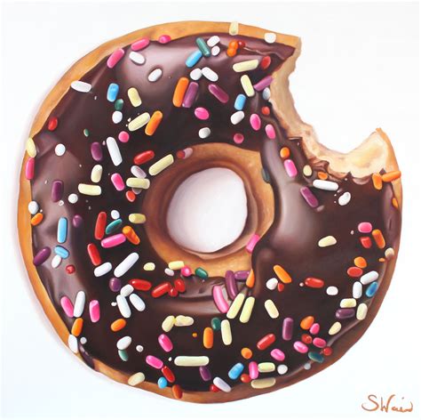 Chocolate Donut With Sprinkles Oil Painting Food Painting Sweets Art