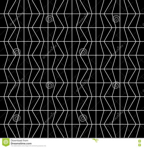 Vector Modern Abstract Geometry Grid Pattern Black And White Seamless