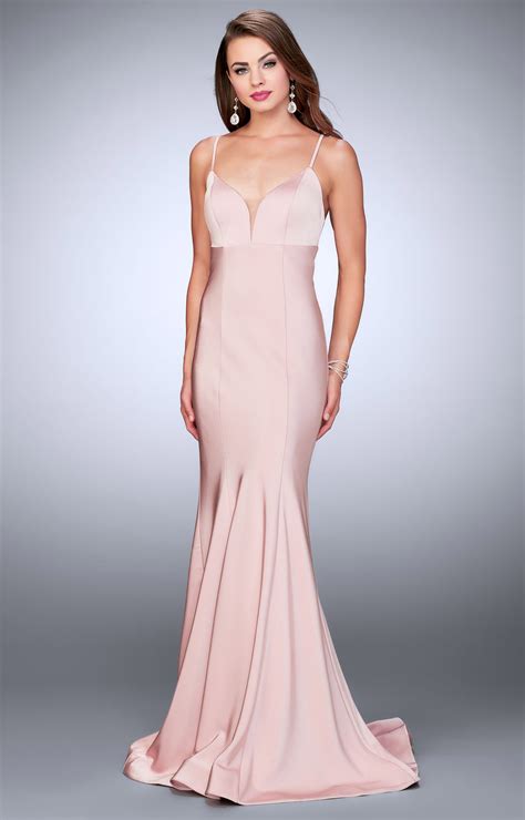 La Femme 23747 - Simple and Satin Prom Dress