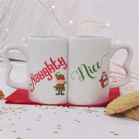 Naughty And Nice Christmas Mug Set By Perfect Personalised Ts
