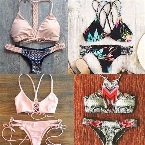 Women Swimwear Brazilian Bikini Set 2016 Summer Sexy Thong Padding Pink