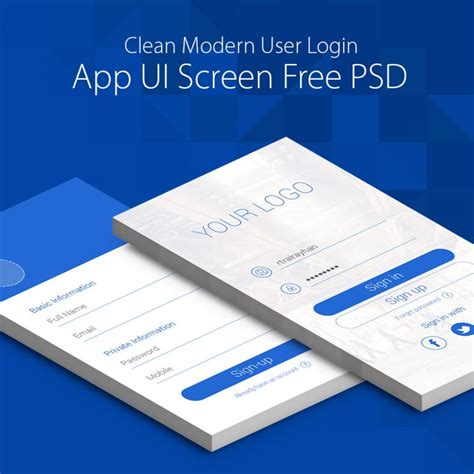 User Login Register Screen Free Psd Download Psd