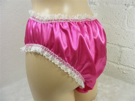 Sissy Silky Hot Pink Satin Frilly Panties Mens Sexy Lingerie Knickers