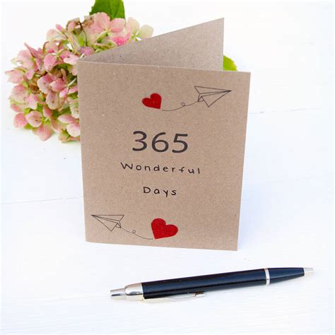It was so difficult to find a first anniverary card for the wife (i.e. First Year Anniversary Card By Juliet Reeves Designs | notonthehighstreet.com