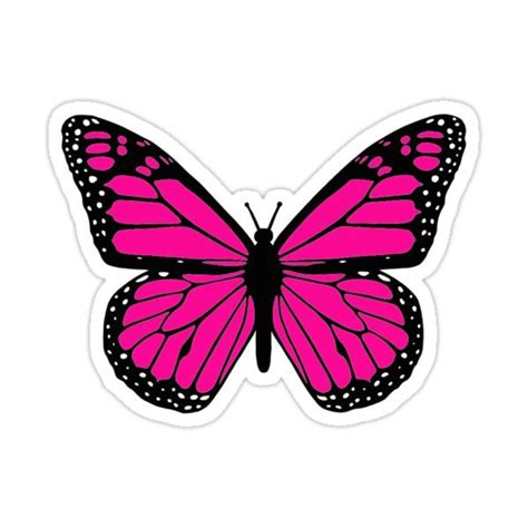 Pink Butterfly Sticker For Sale By Daisystickers