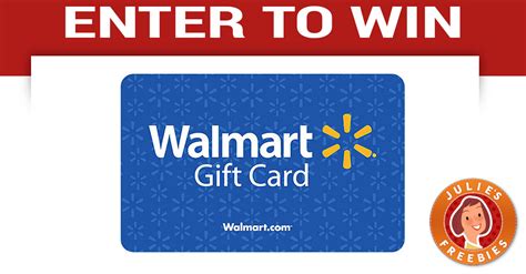 Six winners will get a $1,000 best buy gift card, $1,000 wayfair gift card and. Win a Walmart Gift Card - Julie's Freebies