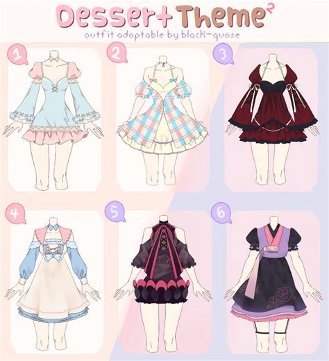 Closed Dessert Theme 2 Outfit Adopt 23 By Black Quose Manga Clothes Drawing Anime Clothes