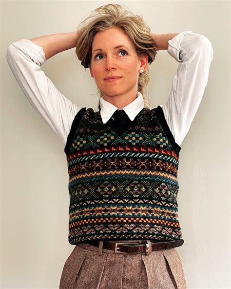 Ladies Fair Isle Stylish Outfits For Women Over 50 Knit Vest Pattern