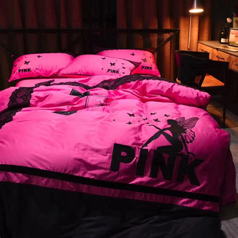 Victorias Secret Pink Embroidery Egyptian Cotton Bedding Set Model 2