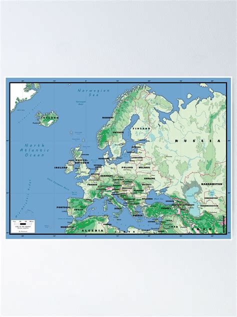 Detailed Physical Map Of Europe Topographic Map Of Europe With Country