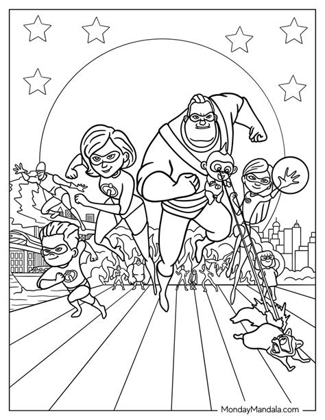 Incredibles Coloring Pages Free PDF Printables