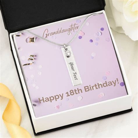 Granddaughter Happy 18th Birthday Birthstone Name Necklace Etsy