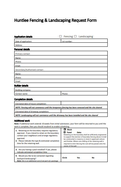 Free 19 Landscaping Forms In Pdf Ms Word