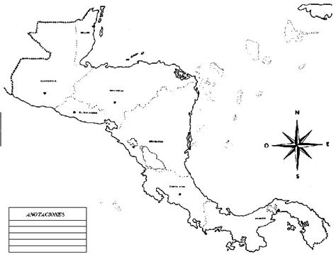 Pinto Dibujos Mapa De Am Rica Central Para Colorear