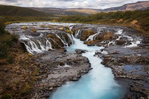Beautiful Bruarfoss Waterfall Containing Iceland Waterfall And