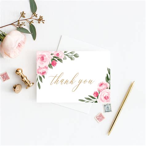 Thank You Cards Wedding Template Colors And Text Fully Editable Blush