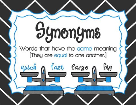 The synonym information synonymous definition words synonym 6. Synonyms and Antonyms in 1st Grade - The Brown Bag Teacher ...
