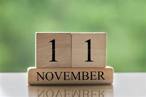 November 11 Calendar Date Text On Wooden Blocks With Copy Space For