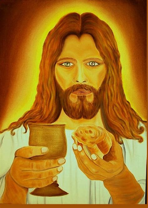 Jesus The Bread And Wine Greeting Card For Sale By Xafira Mendonsa