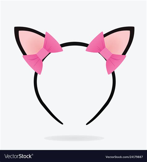Cat Ears With Bows Royalty Free Vector Image Vectorstock