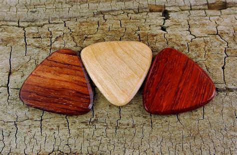 One 346 Pick Wooden Guitar Pick Choose Wood Type And Design