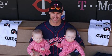 Minnesota Twins Catcher Joe Mauer And His Twin Daughters How Perfect