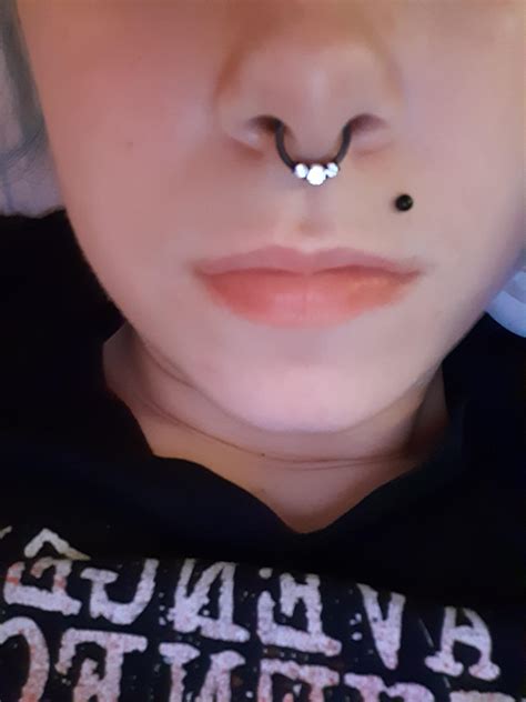 Just Changed My Septum Piercing For The First Time Last Night While I