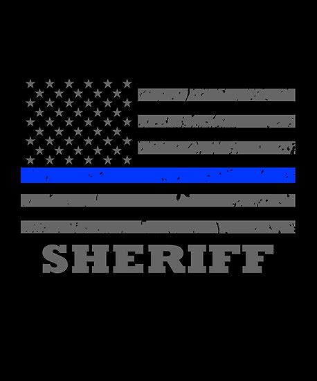Sheriffs Office Thin Blue Line Flag Poster By Bluelinegear Redbubble