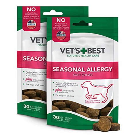 Vets Best Seasonal Allergy Soft Chew Dog Supplements Soothes Dogs